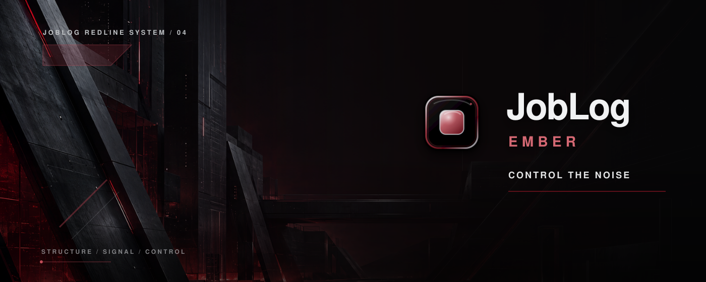 JobLog Ember red and black Chrome theme artwork