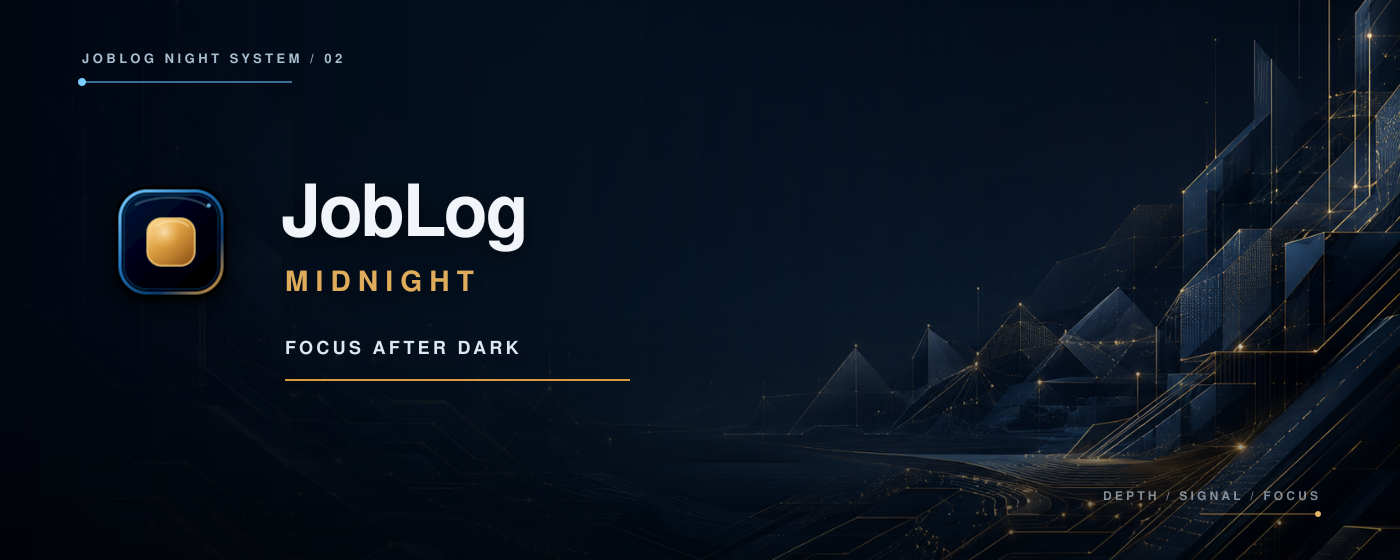 JobLog Midnight blue and gold Chrome theme artwork
